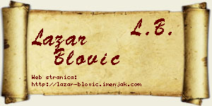 Lazar Blović vizit kartica